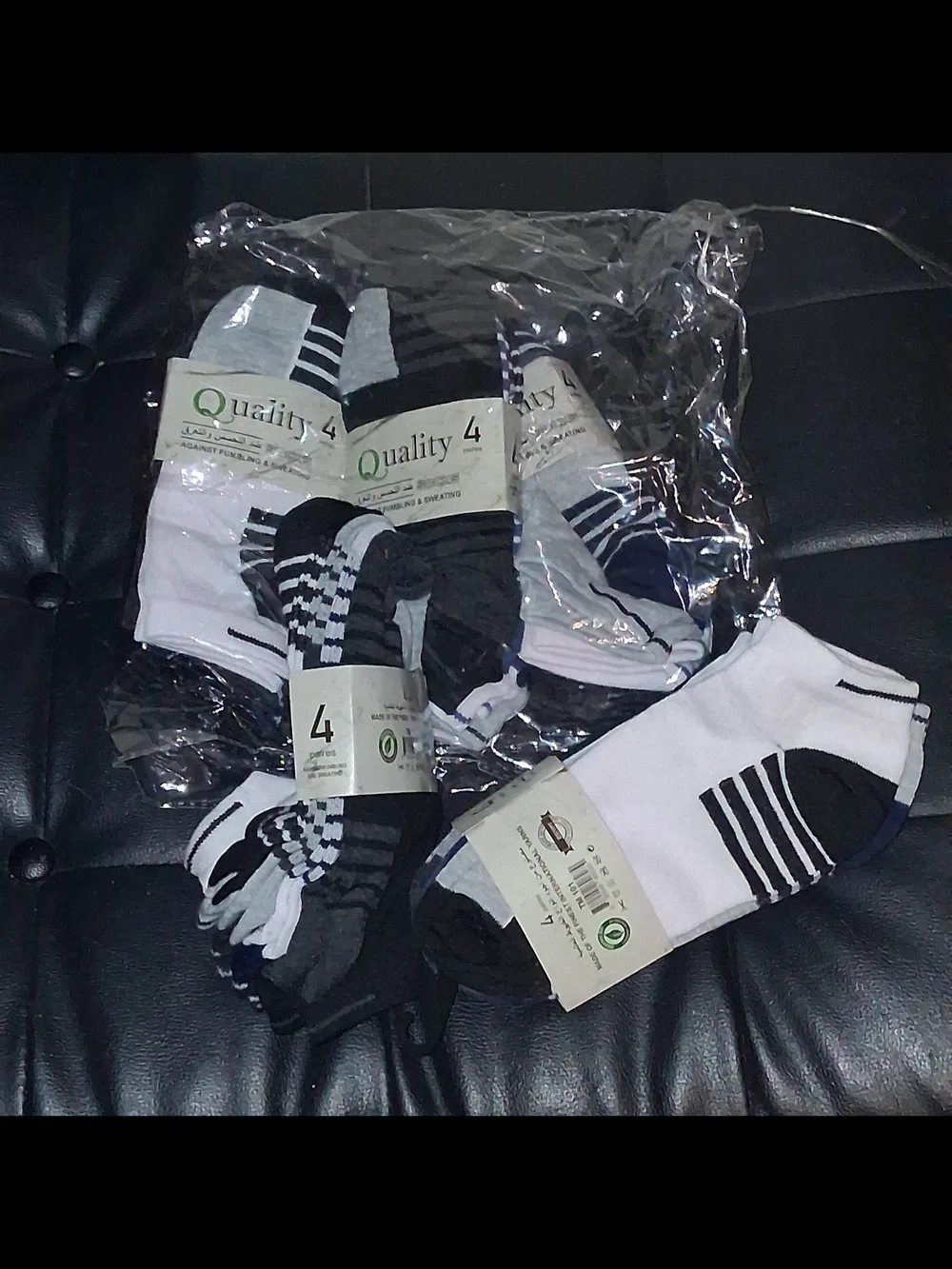 4-Pack Men’s Low-Cut Athletic Socks - Black & White